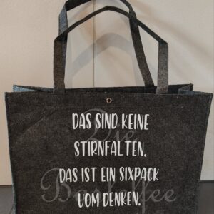 Filztasche groß ,,Das sind keine Stirnfakten…“ mit Druckknopf/dünner Filz