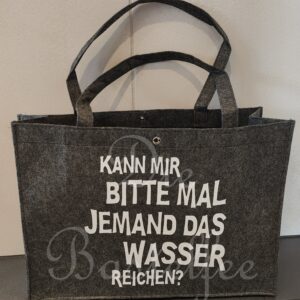 Filztasche groß ,,Kann mir bitte…“ mit Druckknopf/dünner Filz