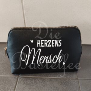 Kunstleder Tasche groß – Herzens… – Schwarz