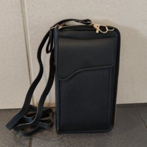 Crossbody Handy Tasche mit Geldbeutel in schwarz