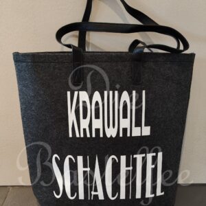 Filztaschen groß ,,Krawall Schachtel“ mit Kunstleder Henkel